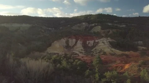 Flight over ocher quarry 03 Video stock 148368172