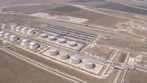 Flight over the oil storage 2 動画素材 123703883