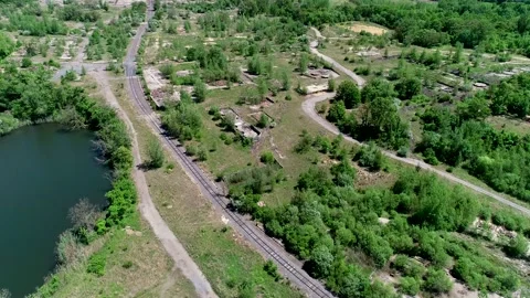 Flight over the old Hercules, Parlin factory Stock Footage 131883363