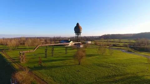 Flight over old industrial plants Video stock 89964854