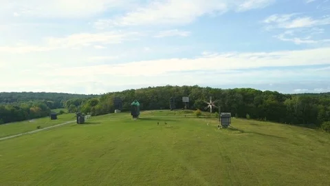 Flight over old mills Vídeo Stock 80829221