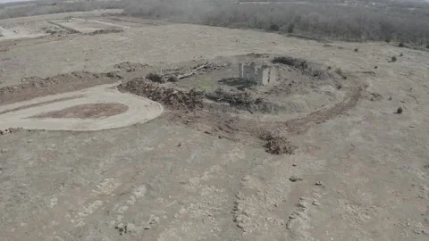 Flight over old stone farm house 18th century Stock Footage 220387701