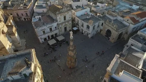Flight over the old town square  Stock Footage 73740344