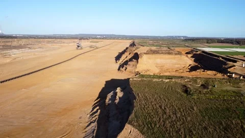 Flight over open cast mine Hambach Germany 스톡 동영상 220509776