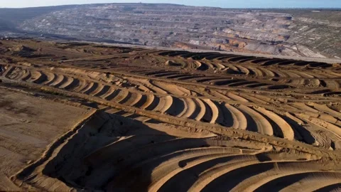 Flight over a open cast mine in germany 스톡 동영상 220510052