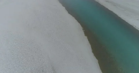 Flight over the panoramic Vjosa River in Albania Stock Footage 232686162