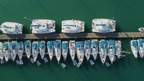 A flight over the pier with yachts Stock Footage 172442809