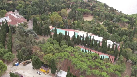 Flight over playground in Crimea Video stock 123708250