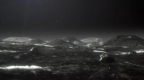 Flight over Pluto's surface. Video stock 67868834