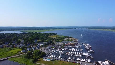 The flight over the port Video stock 246403181