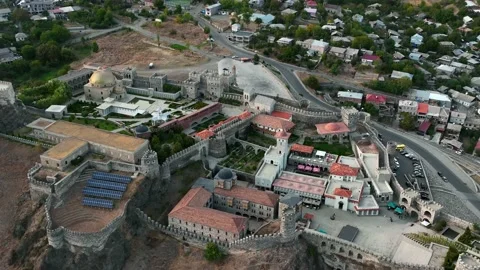 Flight over of Rabati Castle is a medieval castle in Akhaltsikhe, south Georgia. 库存影片 237808349