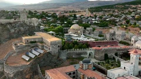 Flight over of Rabati Castle is a medieval castle in Akhaltsikhe, south Georgia. Stock Footage 237808813
