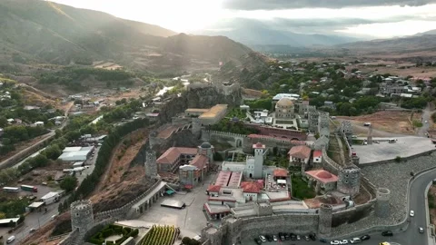 Flight over of Rabati Castle is a medieval castle in Akhaltsikhe, south Georgia. 스톡 동영상 237809120