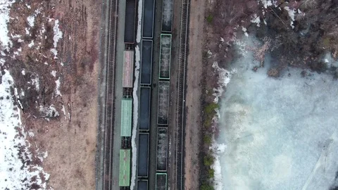 Flight over the railroad Video stock 107376072