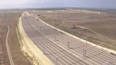 Flight over railways hub 2 動画素材 123704085