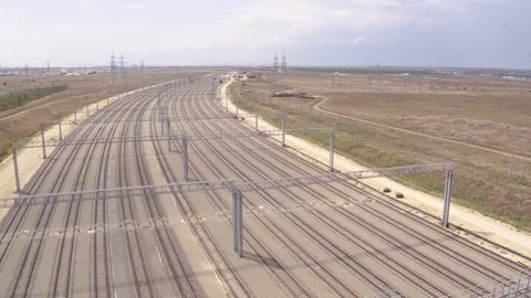 Flight over railways hub 3 Stock-Footage 123705010