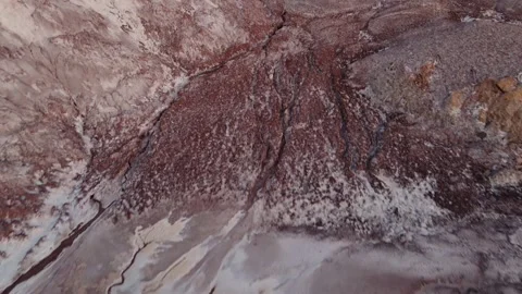 Flight over the red planet, hills and stream. aerial photography Vídeo Stock 159665902