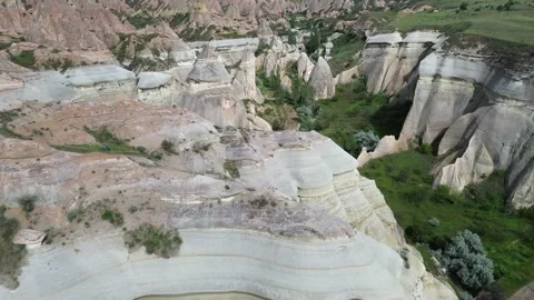 Flight Over Red Valley Volcanic Hills 스톡 동영상 336488709