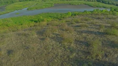 Flight over the river, AERIAL VIEW Video stock 56440189