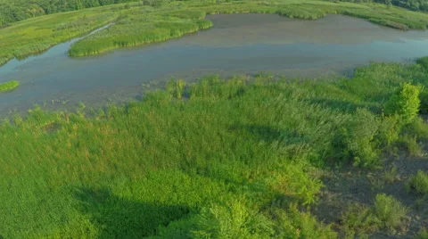 Flight over the river, AERIAL VIEW Stock Footage 56441458