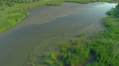 Flight over the river, AERIAL VIEW Stock Footage 56441597