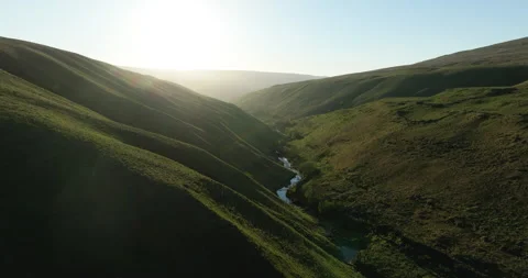 Flight over river and valley Stock Footage 335069852