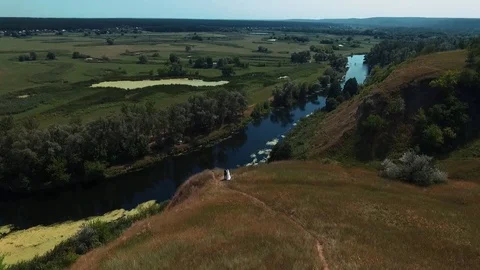 A flight over the river between the trees. Stock Footage 84030528