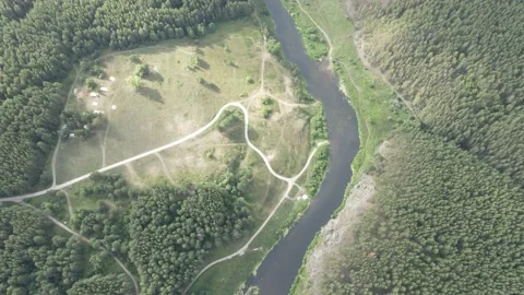Flight over the river, chip and forest Stock-Footage 161429907