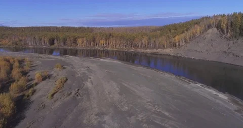 Flight over the river. color Video stock 81804584