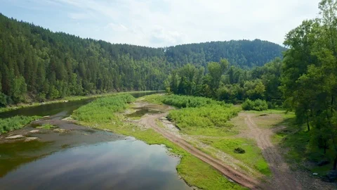 Flight over the river floodplain. Stock Footage 114881002