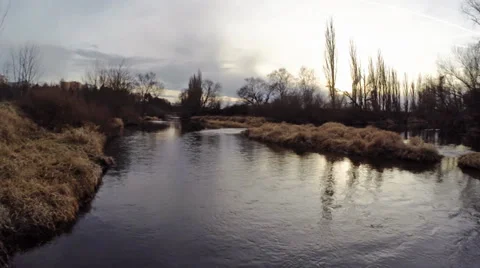 Flight over the river Stock Footage 35342526