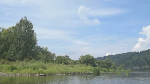 Flight over the river Video stock 66204749