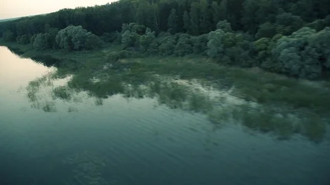 Flight over the river Stock Footage 80312831