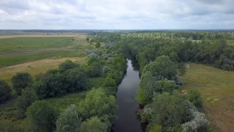 Flight over the river Video stock 94082046