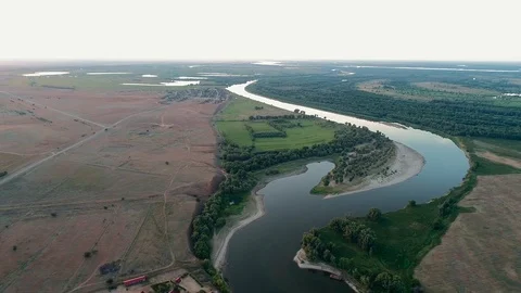 Flight over the river	 Stock Footage 98446395