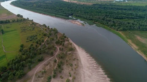 Flight over the river Stock Footage 98446439