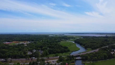 Flight over the river Video stock 246402488