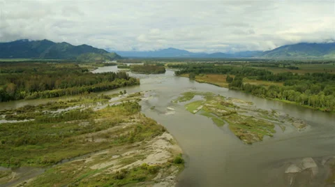 Flight over the river in mountains. Altai. Siberia Stock Footage 34144160