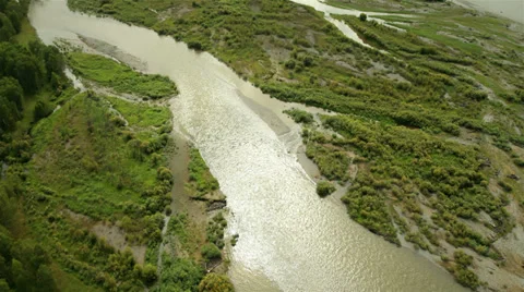 Flight over the river in mountains. Altai. Siberia Stock Footage 34148289