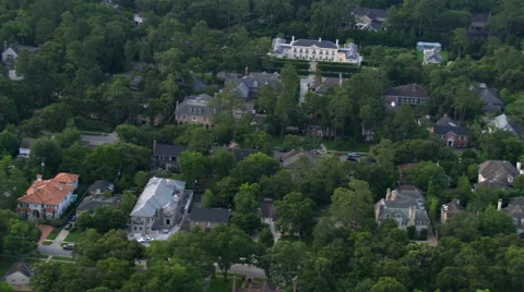 Flight over River Oaks, Houston's wealthy residential area. Shot in 2007. Stock Footage 59510602