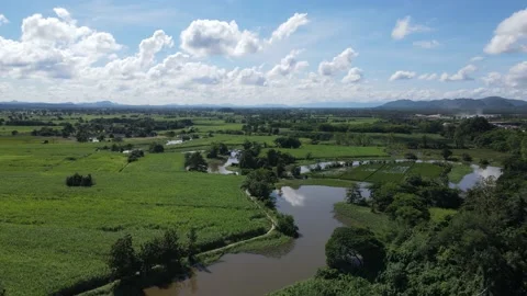 Flight over a river in Pha Noi Stock Footage 148249241