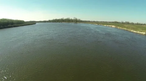 Flight over a river surface..Aerial Stock Footage 37115909