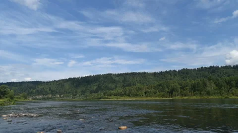 Flight over the river Timelapse Stock Footage 66204996