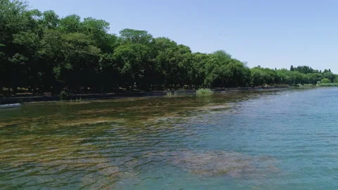 Flight over the river within the city Video stock 152957958