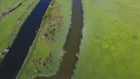 Flight over the rivers of ukraine Stock Footage 83547034