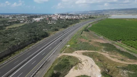 Flight over the road to the city Stock Footage 238823712