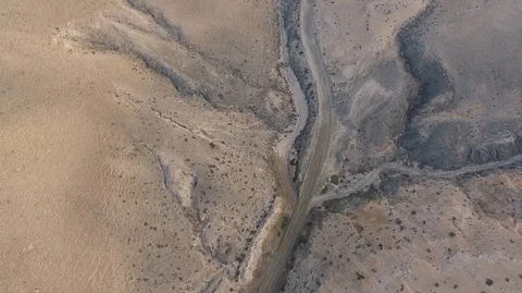 Flight over a road in the middle of the desert Stock Footage 92069082