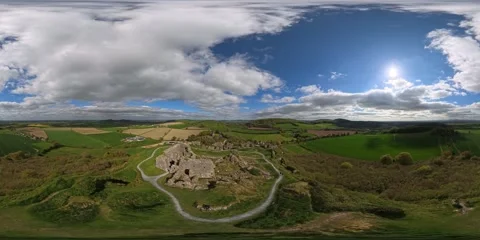 Flight over Rock of Dunamase from west Stock Footage 343978813