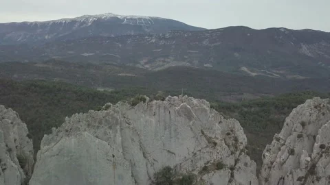 Flight over rocks cross climber 01 Stock Footage 148369156