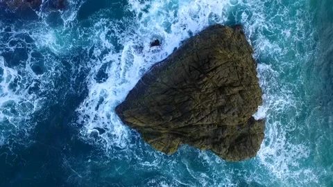 Flight over rocks in the middle of the atlantic ocean Stock Footage 231817804